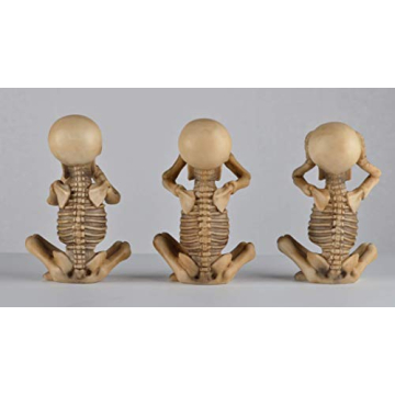 JORAE No Evil Skeleton Figurines Set for Home Decor