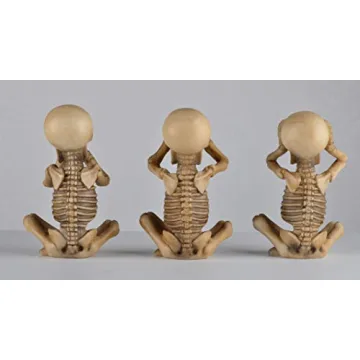 JORAE No Evil Skeleton Figurines Set for Home Decor