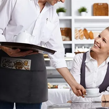 Durable Waist Apron 3 Pockets - Water Resistant, 2 Pack