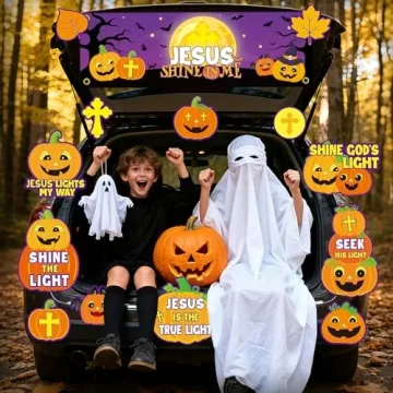 18pcs Halloween Trunk or Treat Car Decorations Kit for Religious Celebrations