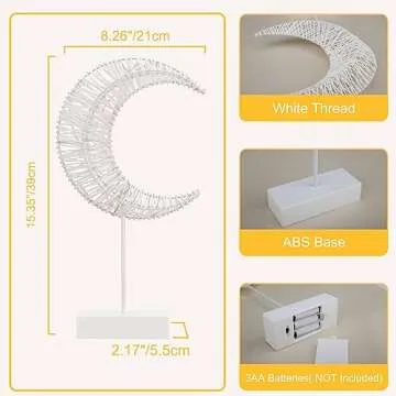 Lewondr Decorative Moon Lamp - Battery Powered & Elegant
