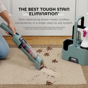 Shark StainForce Cordless Portable Spot, Stain, & Odor Remover System for Carpets, Area Rugs, Uphols...