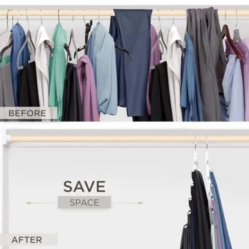 MORALVE Space Saving Wood Pants Hangers for Closet Organization