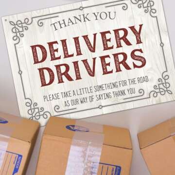 Sigo Signs Thank You Delivery Drivers Please Take a Little Something For The Road Sign, 14x10 Inches, ACM, Fade Resistant, Made in USA