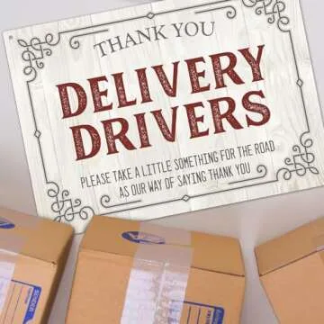 Sigo Signs Thank You Delivery Drivers Please Take a Little Something For The Road Sign, 14x10 Inches, ACM, Fade Resistant, Made in USA