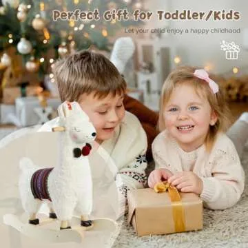 Labebe Plush Llama Rocking Horse for Kids 1-3 Years Old