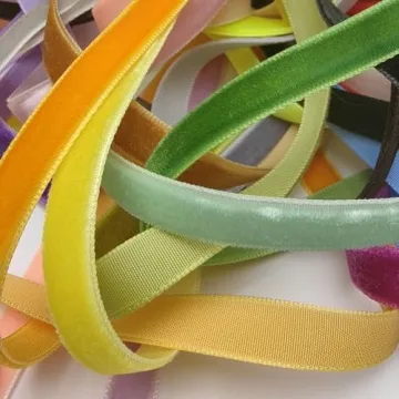 Chenkou Craft 30 Yards 3/8" Velvet Ribbon Total 30 Colors Assorted Lots Bulk (Multicolored, 3/8"(10mm))