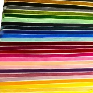 Chenkou Craft 30 Yards 3/8" Velvet Ribbon Total 30 Colors Assorted Lots Bulk (Multicolored, 3/8"(10mm))