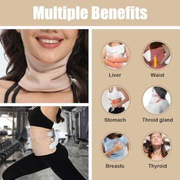 JOHALXER 6PCS Castor Oil Pack Wrap,Castor Oil Pack Kits for Liver Detox,Breast,Neck, Reusable Adjustable Elastic,Storage Cloth Bag,Christmas Gifts