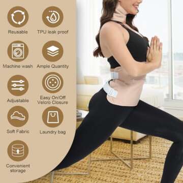 JOHALXER 6PCS Castor Oil Pack Wrap,Castor Oil Pack Kits for Liver Detox,Breast,Neck, Reusable Adjustable Elastic,Storage Cloth Bag,Christmas Gifts