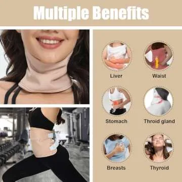 JOHALXER 6PCS Castor Oil Pack Wrap,Castor Oil Pack Kits for Liver Detox,Breast,Neck, Reusable Adjustable Elastic,Storage Cloth Bag,Christmas Gifts