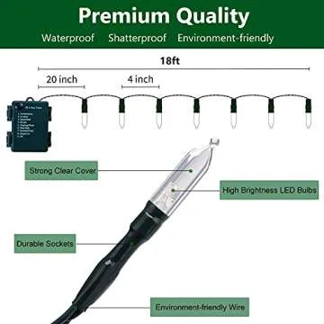 HoliDecor Christmas Lights - Battery Operated String Lights 50 Count Clear LED Mini Lights 8 Modes Mini Light Set with Timer for Xmas Tree Wreath Party Indoor Outdoor Decor, Waterproof, Warm White