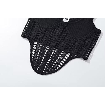 efvandoloe Sexy Hollow Out Knitted Tops for Women