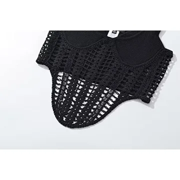 efvandoloe Sexy Hollow Out Knitted Tops for Women