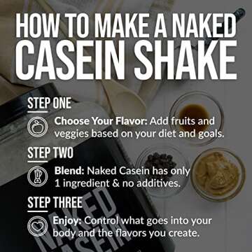 Naked Casein - 1Lb Micellar Casein Protein - Bulk, Gmo-Free, Gluten Free, Soy Free, Preservative Free - Stimulate Muscle Growth - Enhance Recovery - 15 Servings