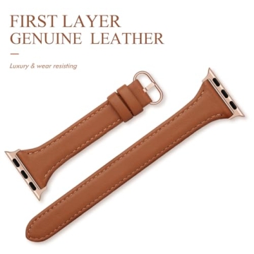 SWEES Slim Leather Band for Apple Watch Series 10 9 8