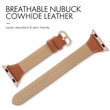 SWEES Slim Leather Band for Apple Watch Series 10 9 8