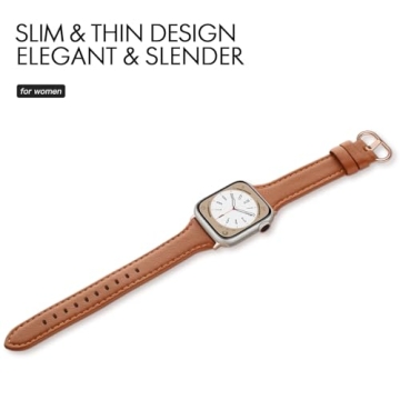 SWEES Slim Leather Band for Apple Watch Series 10 9 8
