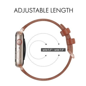 SWEES Slim Leather Band for Apple Watch Series 10 9 8