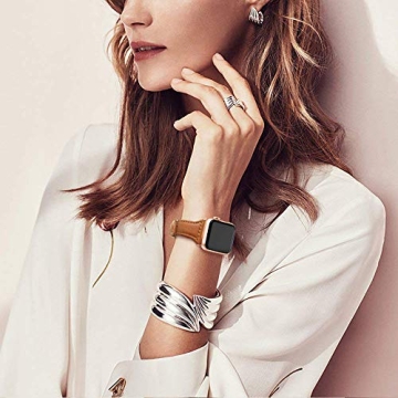 SWEES Slim Leather Band for Apple Watch Series 10 9 8