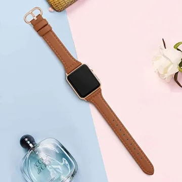 SWEES Slim Leather Band for Apple Watch Series 10 9 8