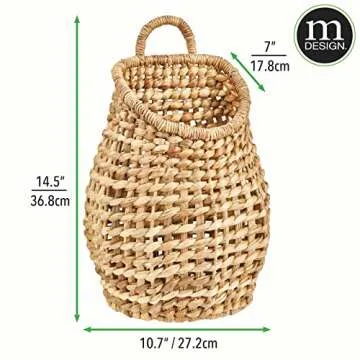 mDesign Hanging Wall Storage Basket - Chic Organization