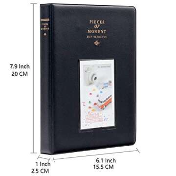 Ablus 128 Pockets Mini Photo Album - Fits for Fujifilm Instax Mini 11 Mini 9 Mini 8 Mini 90 Mini 25, Polaroid Snap PIC-300, Kodak Mini 3-Inch Film(Black)