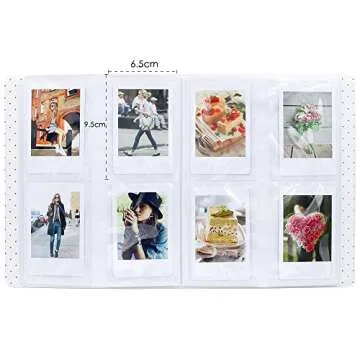 Ablus 128 Pockets Mini Photo Album - Fits for Fujifilm Instax Mini 11 Mini 9 Mini 8 Mini 90 Mini 25, Polaroid Snap PIC-300, Kodak Mini 3-Inch Film(Black)