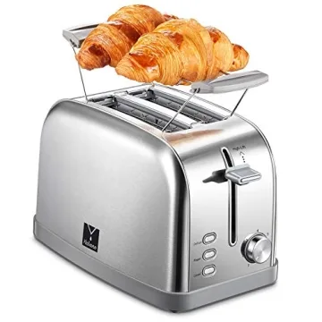 Yabano 2 Slice Retro Bagel Toaster - 7 Bread Shade Settings & More!