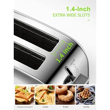 Yabano 2 Slice Retro Toaster with Bagel & Defrost Settings