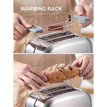 Yabano 2 Slice Retro Toaster with Bagel & Defrost Settings