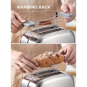 Yabano 2 Slice Retro Toaster with Bagel & Defrost Settings