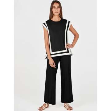 ANRABESS 2 Piece Sets for Women Summer Vacation 2025 Lounge Outfits Sweater Matching Two Pcs Spring ...