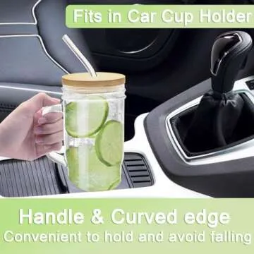 Stylish 24oz Glass Tumblers with Lids and Straws