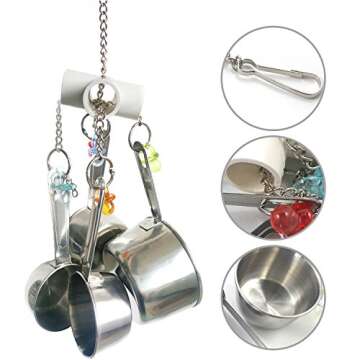 BWOGUE Stainless Steel Cup Bell Toys for Birds, Heavy Duty Bird Cage Toys for Parrots African Grey Amazon Cockatoo Conure