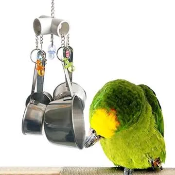 BWOGUE Stainless Steel Cup Bell Toys for Birds, Heavy Duty Bird Cage Toys for Parrots African Grey Amazon Cockatoo Conure