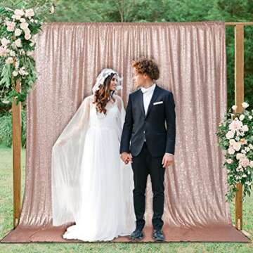 Rose Gold Sequin Backdrop for Events and Photography