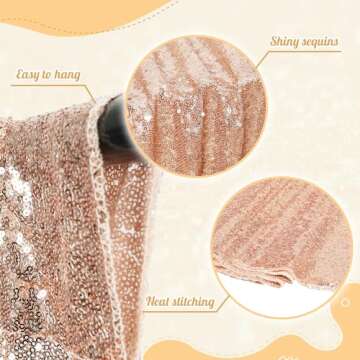 Rose Gold Sequin Backdrop for Events and Photography