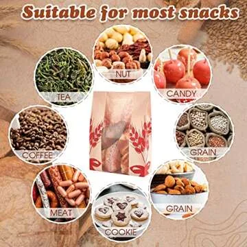 Gueevin 150 Pcs Kraft Paper Bread Loaf Bag with Clear Window Large Paper Bread Bags for Homemade Bakery Food Packaging Storage with 500 Pcs Stickers for Sourdough Popcorn Cookies, 14 x 8.3 x 3.2 in