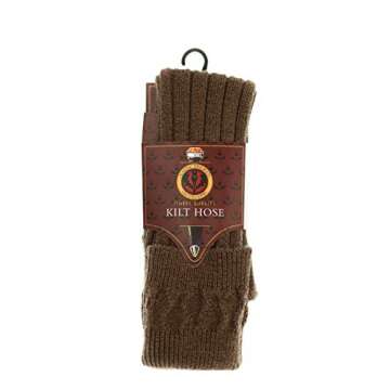 USA Kilts Men's Weathered Brown Kilt Hose Comfortable Wear