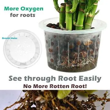 DELF 6 Pack 6.7" Self-Watering Planters Flower Pots for Indoor Garden Devil's Ivy, African Violet, Ocean Spider Plant, Orchid, White Color