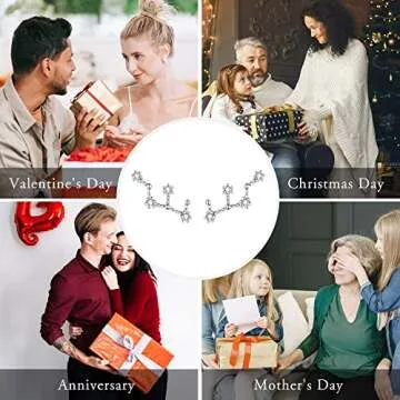 BriLove 925 Sterling Silver Ear Crawler Post Earrings Virgo 12 Zodiac Constellation Horoscope Astrology CZ Stud Earring Gift for Women Valentines Day/Anniversary/Mothers Day/Birthday