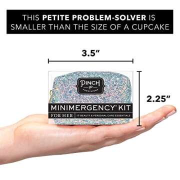Pinch Provisions Moonstone Glitter Minimergency Kit, Includes 17 Travel-Sized Cosmetic Essentials, C...