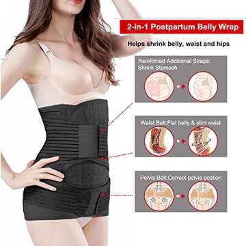ChongErfei Postpartum Support Recovery Belly Wrap Waist/Pelvis Belt Body Shaper
