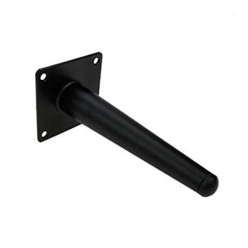 Geesatis Furniture Legs Round Tapered Cabinet Legs Chair Table Metal Feet, with Mounting Screws, Height 17cm / 6.7 inch, Black