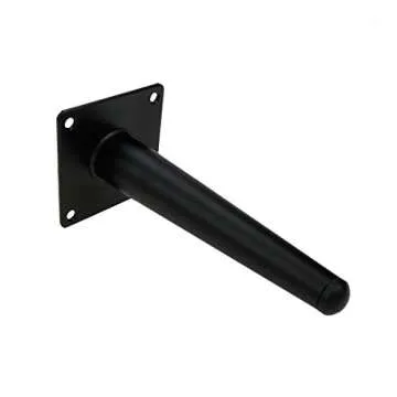 Geesatis Furniture Legs Round Tapered Cabinet Legs Chair Table Metal Feet, with Mounting Screws, Height 17cm / 6.7 inch, Black