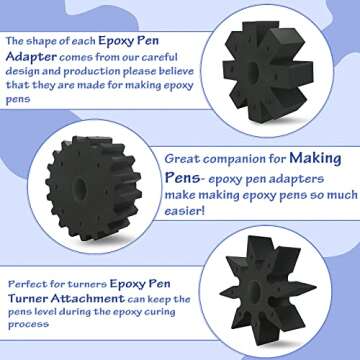 Riomh Epoxy Pen Turner Attachment, Glitter Pen Adapter for Holding Pens on Turner Machine, Sublimation Pens blank Turner Kit to Make Customized Pens (Pen Holder Not Include)