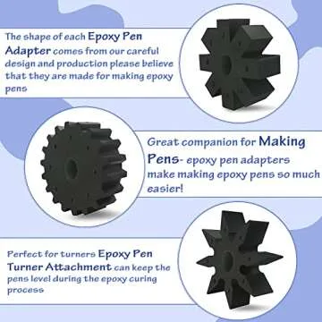 Riomh Epoxy Pen Turner Attachment, Glitter Pen Adapter for Holding Pens on Turner Machine, Sublimation Pens blank Turner Kit to Make Customized Pens (Pen Holder Not Include)