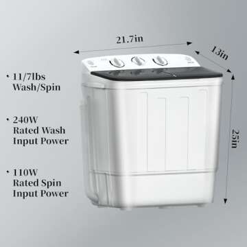 Stopsad Portable Mini Twin Tub Washing Machine for Apartments