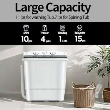 Stopsad Portable Mini Twin Tub Washing Machine for Apartments